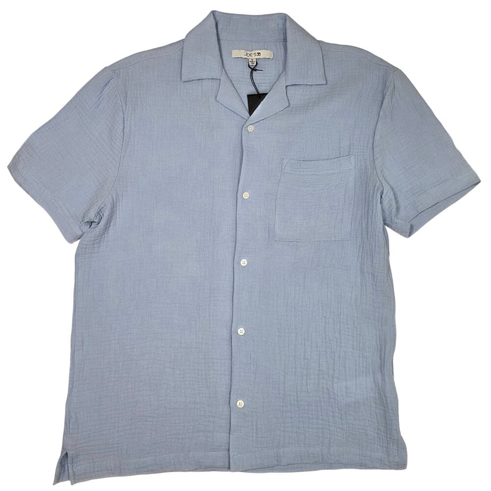 NWT Men's M Joe's Jeans Light Blue Gauze Camp Shirt‎
